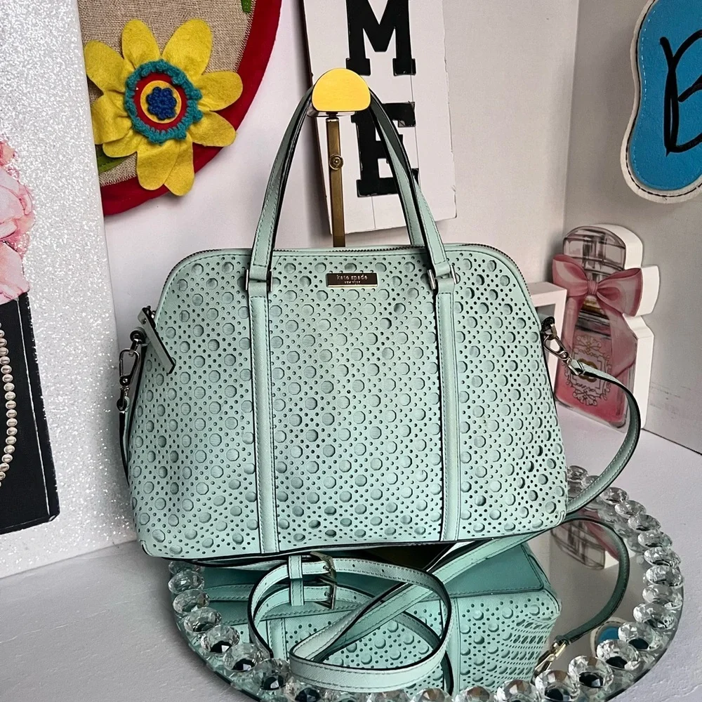 Kate Spade Newbury Lane Caning Small Rachelle satchel in Grace Blu